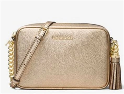 michael kors ginny bag gold|Ginny Metallic Leather Crossbody .